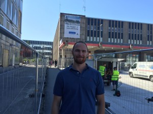 Chris wondering where he left his passport. But still trying not to look too freaked out about it. 